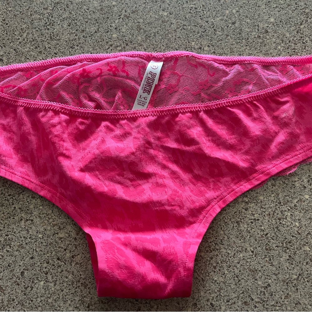 Victoria's Secret Hot Pink Lace low-rise hipster